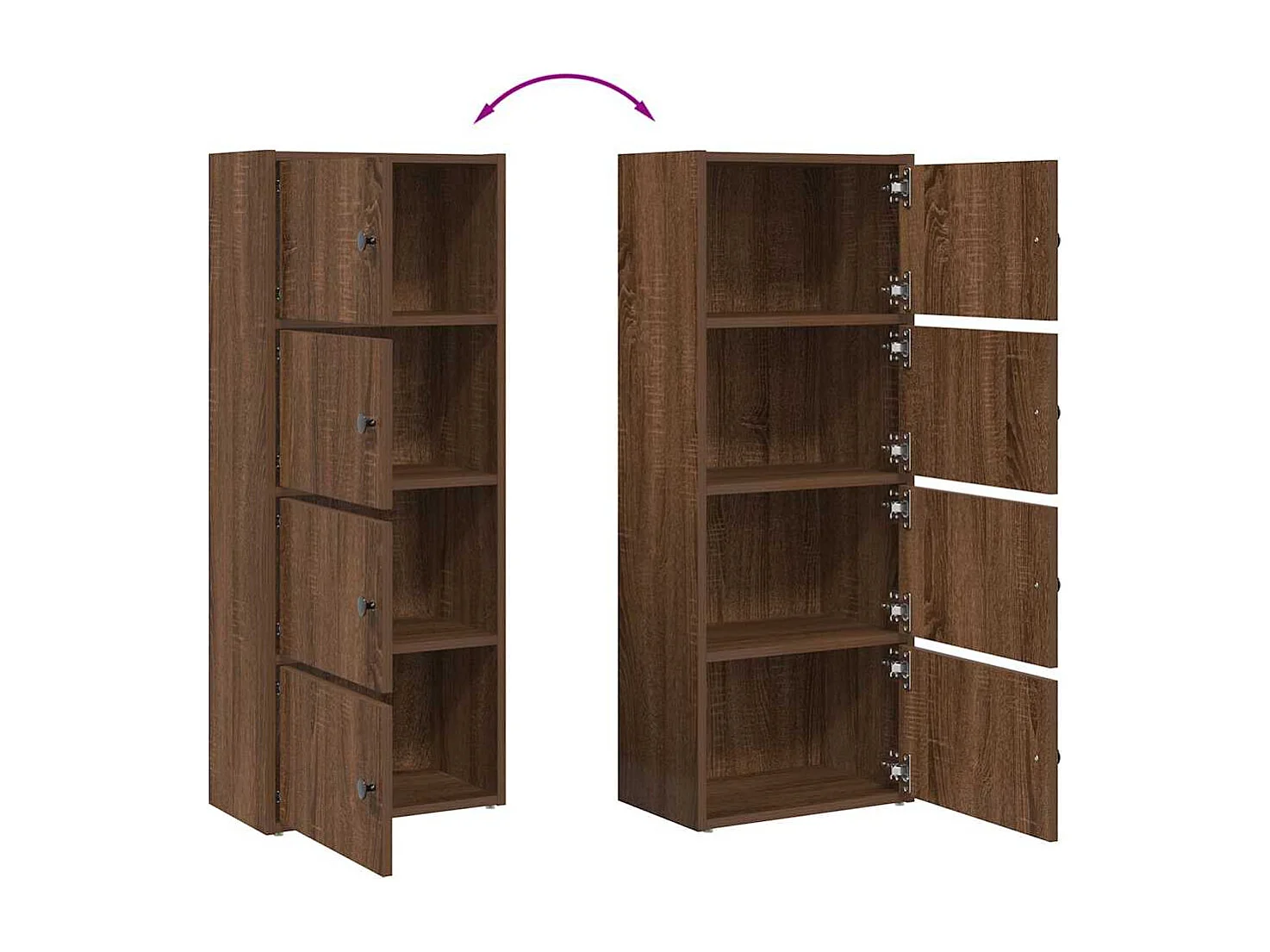 Bibliothèque chêne marron 40x24x102 cm bois d'ingénierie