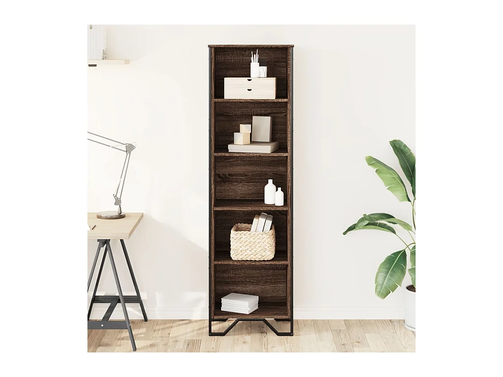 Bruine eikenhouten boekenkast 50x31x169 cm bewerkt hout