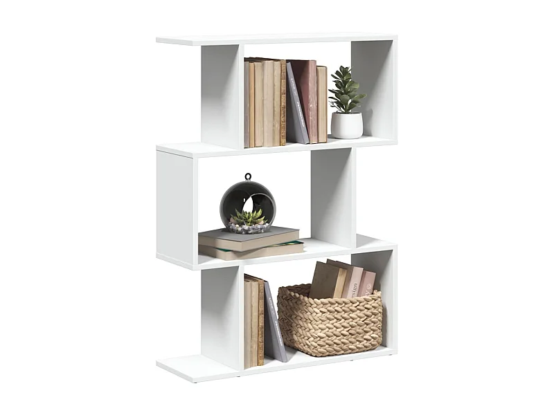 Étagère séparatrice de pièce à 3 niveaux blanc 70x24x97 cm