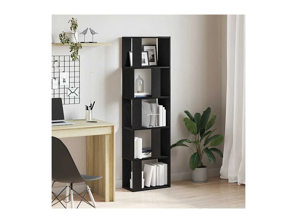 Librería/Separador de ambientes roble negro 45x24x159 cm