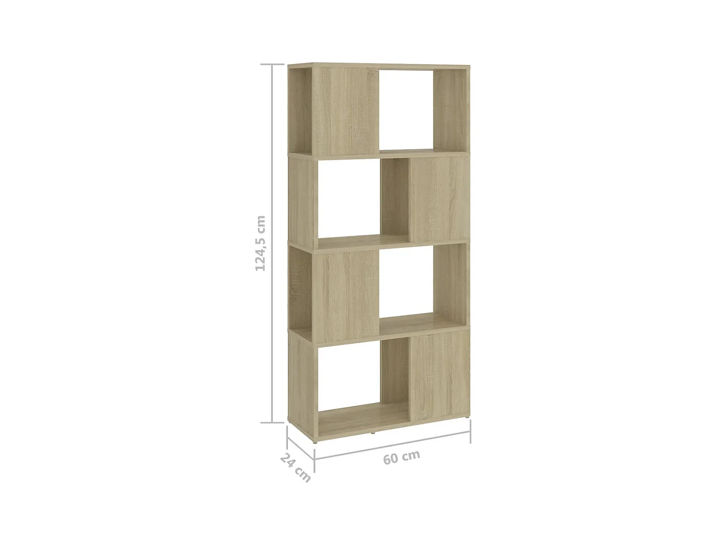 Bibliothèque/Séparateur de pièce Chêne Sonoma 60x24x124,5 cm