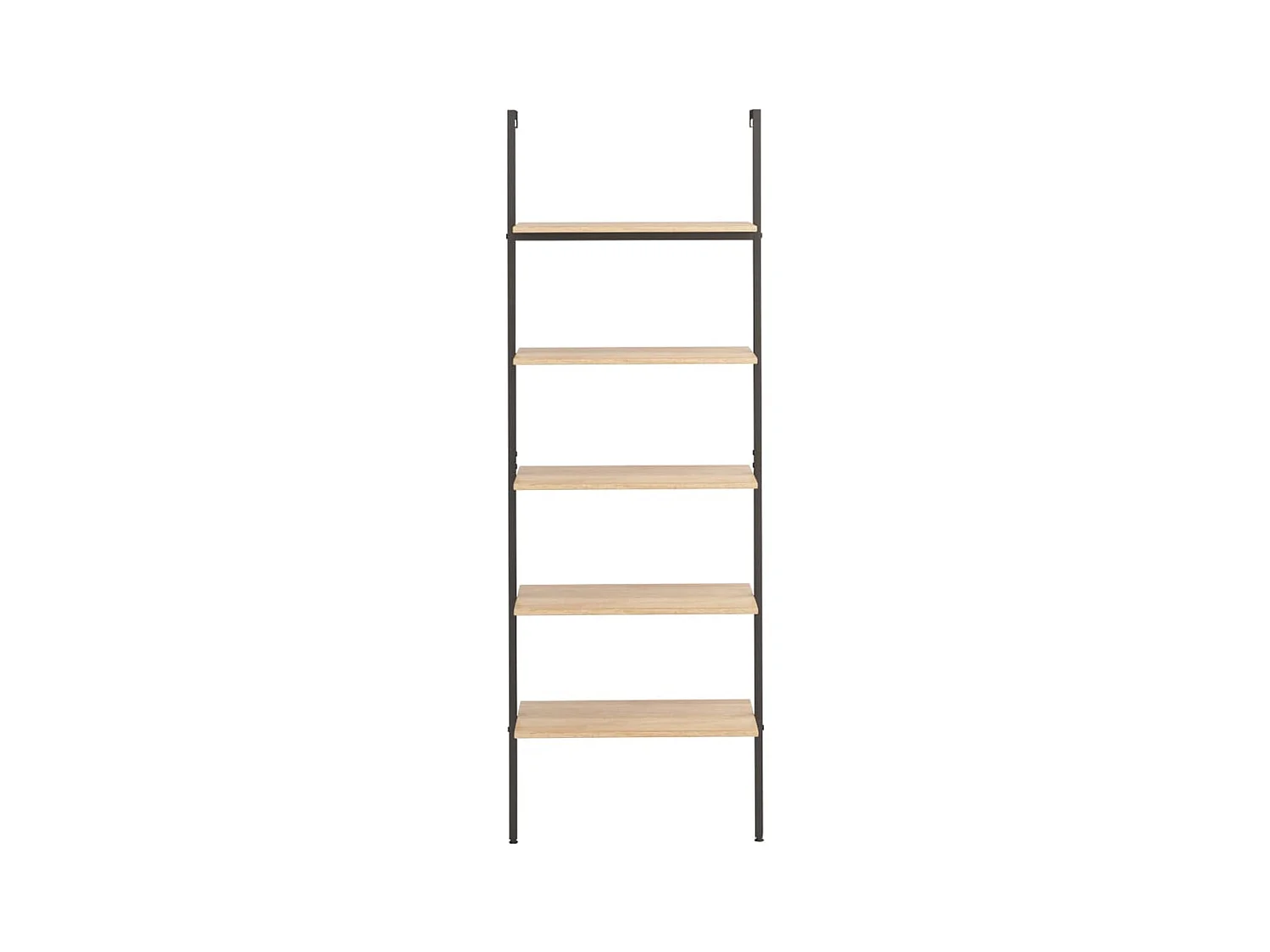 Étagère inclinée à 5 niveaux Marron clair et noir 64x35x185cm