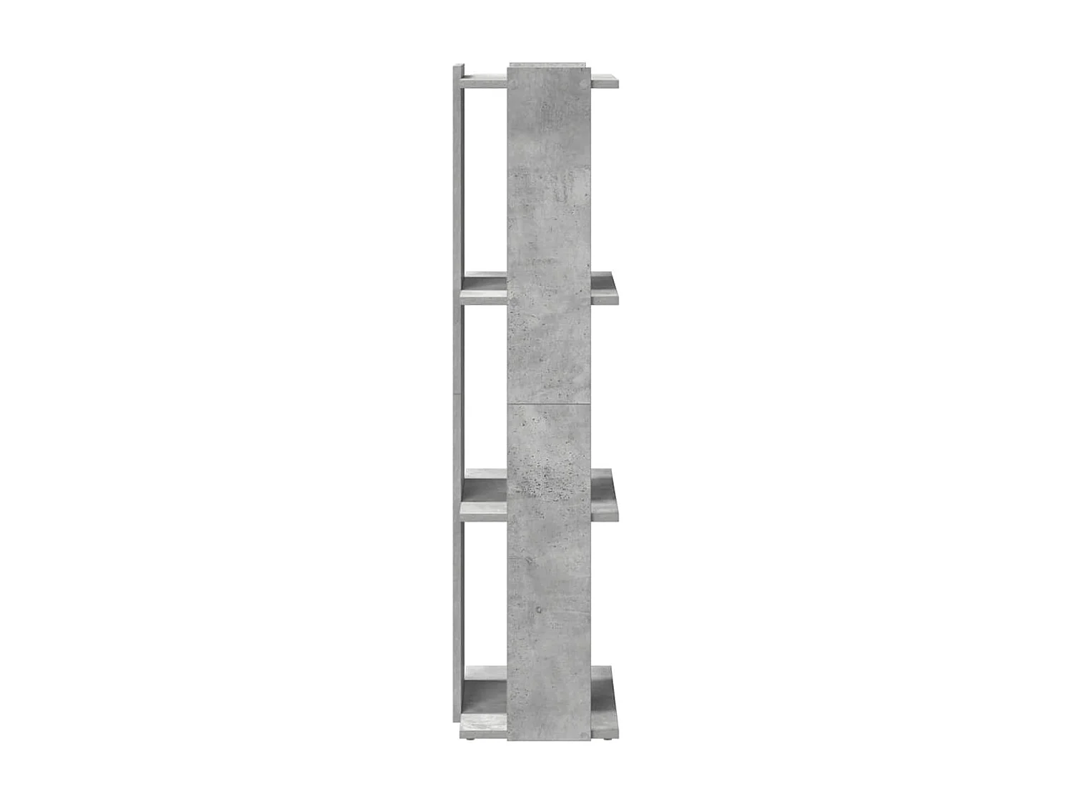 Bibliothèque à 3 niveaux gris béton 60x30x120cm bois ingénierie