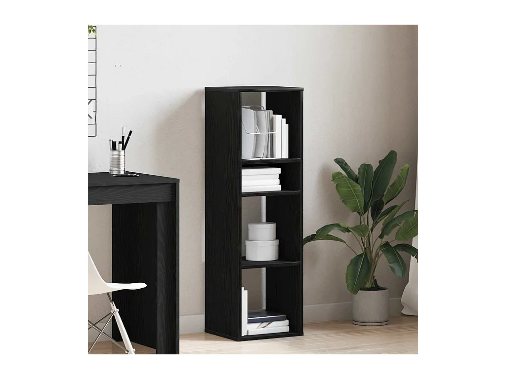 Zwarte boekenkast 34x31x112 cm bewerkt hout