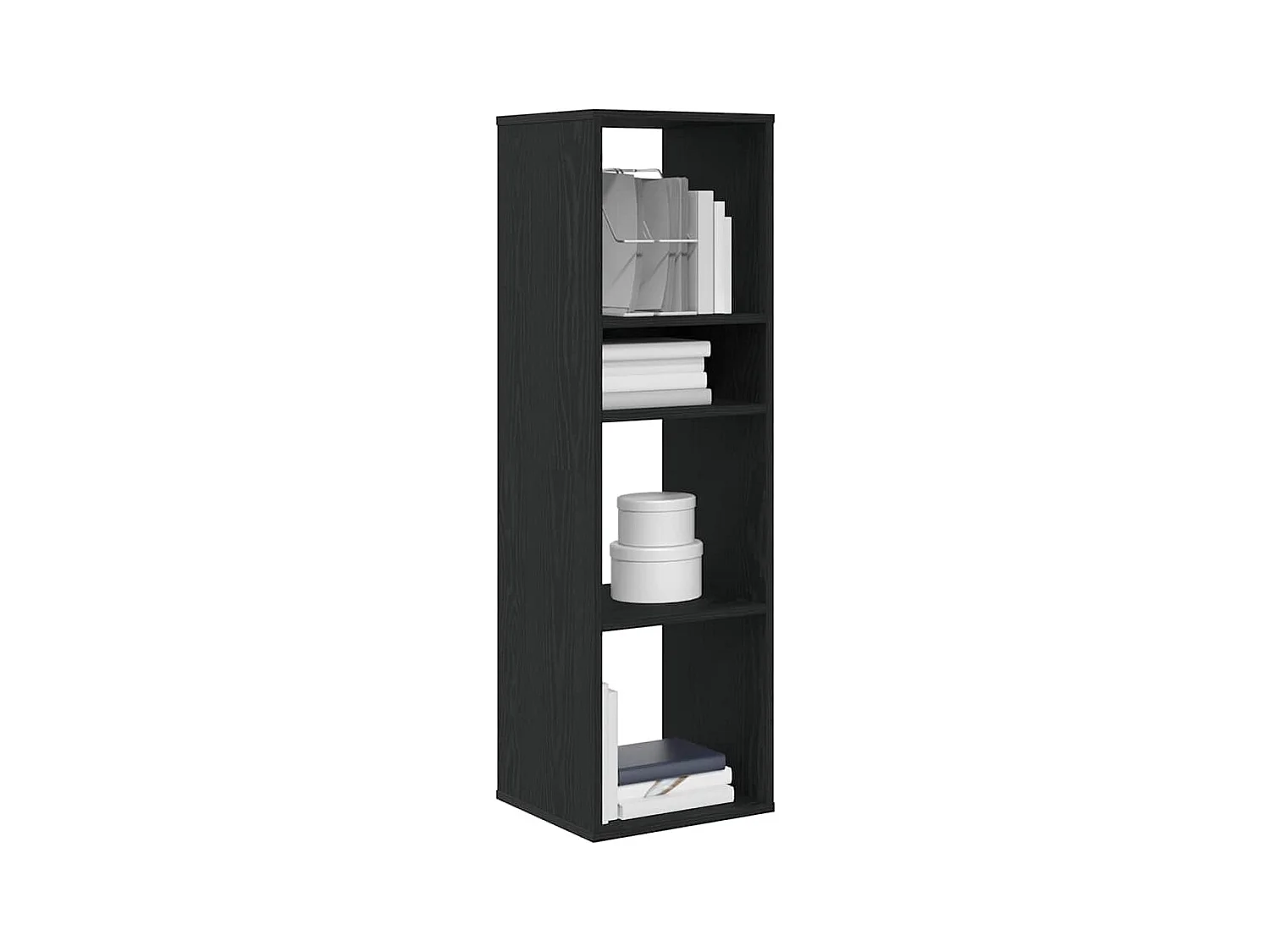Bibliothèque noir 34x31x112 cm bois d'ingénierie
