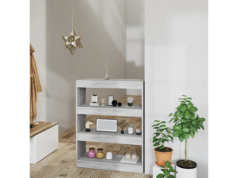 Sonoma Gray Engineered Wood Boekenkast/Kamerverdeler