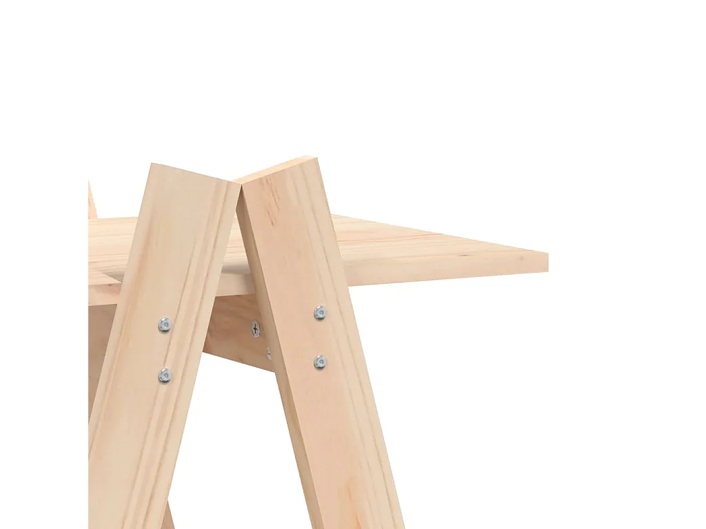 Scaffale a forma di A a 5 ripiani 110x40x180,5 cm in legno massello di pino