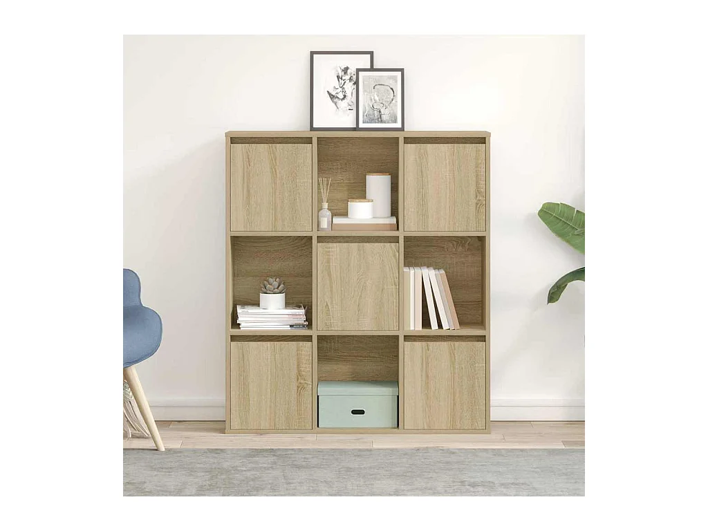 Bibliothèque chêne sonoma 89x24x101,5 cm bois d'ingénierie