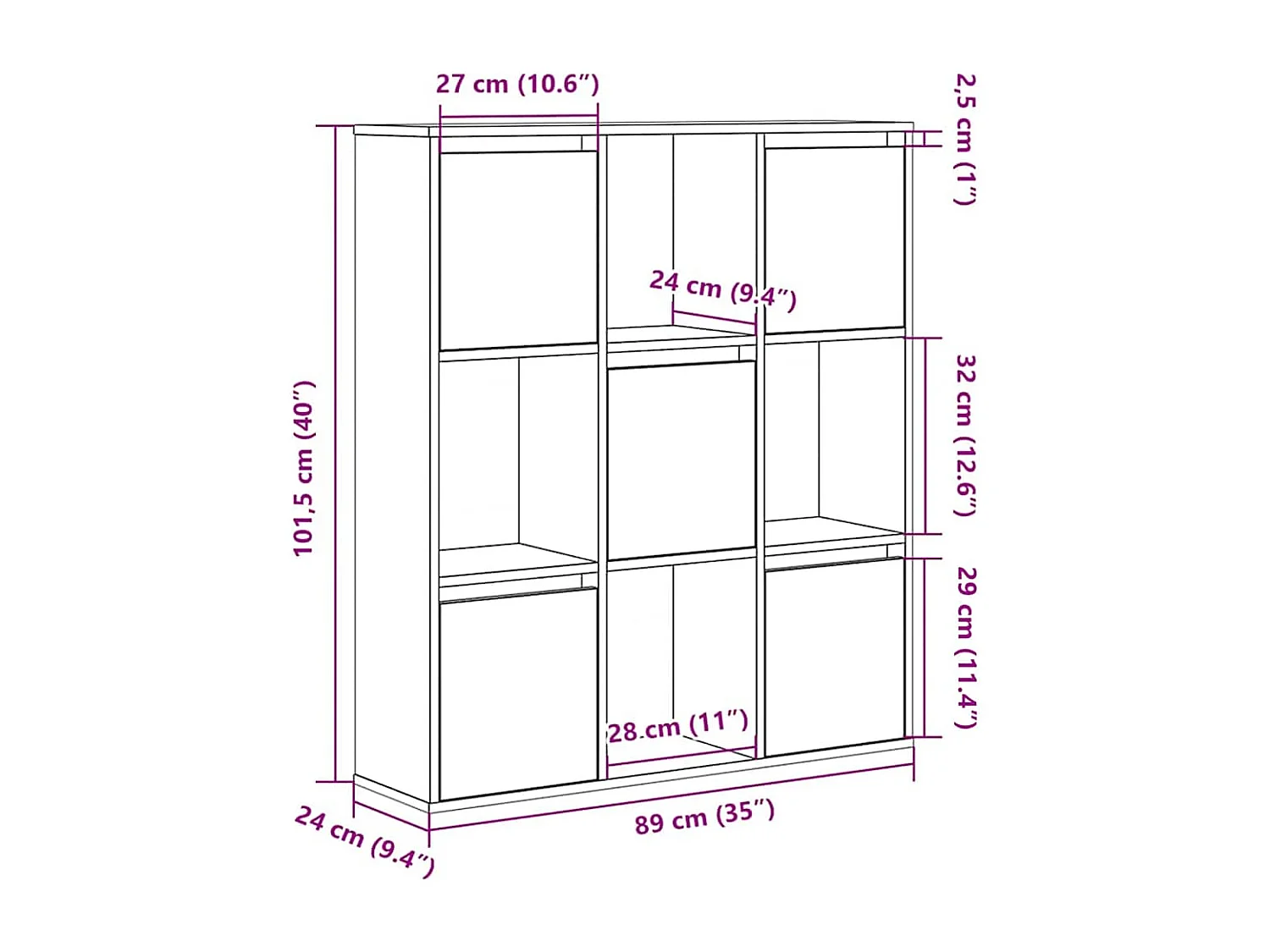 Bibliothèque chêne sonoma 89x24x101,5 cm bois d'ingénierie
