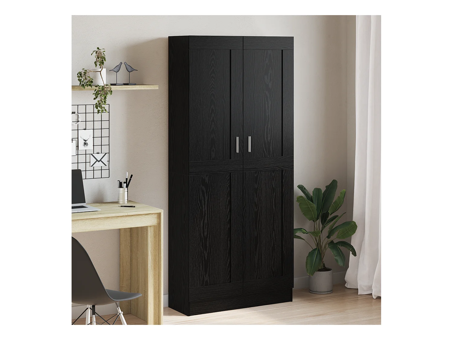 Bibliothèque Chêne noir 82.5 x 30.5 x 185 cm Bois d'ingénierie