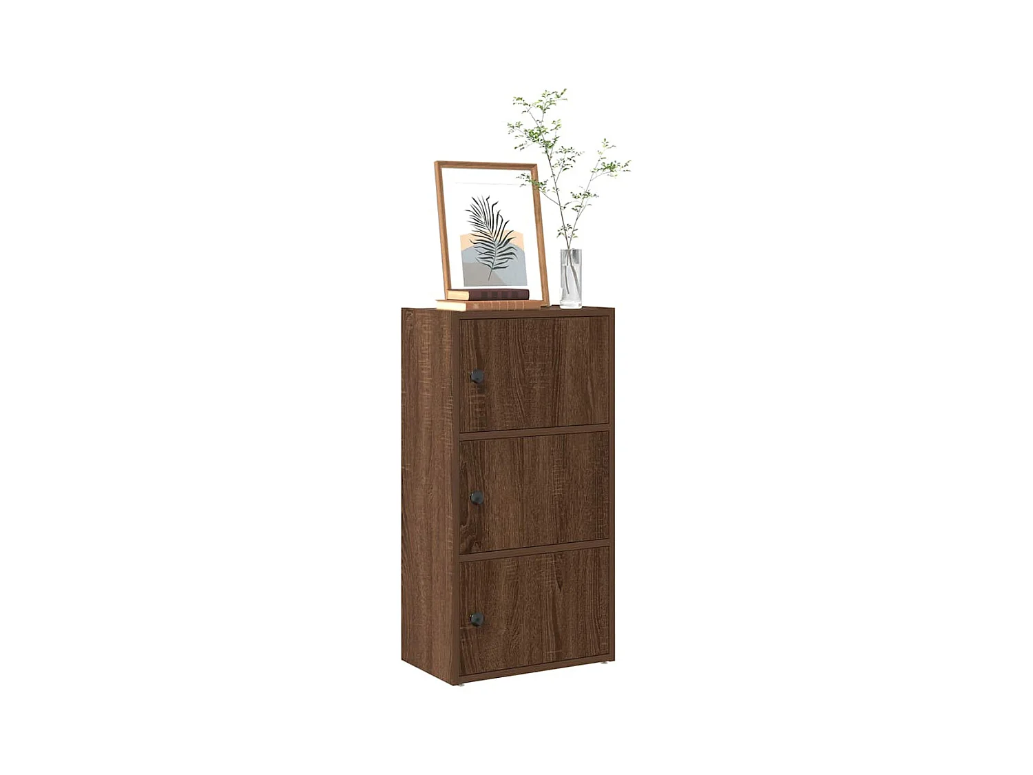 Bruine eikenhouten boekenkast 40x24x77 cm bewerkt hout
