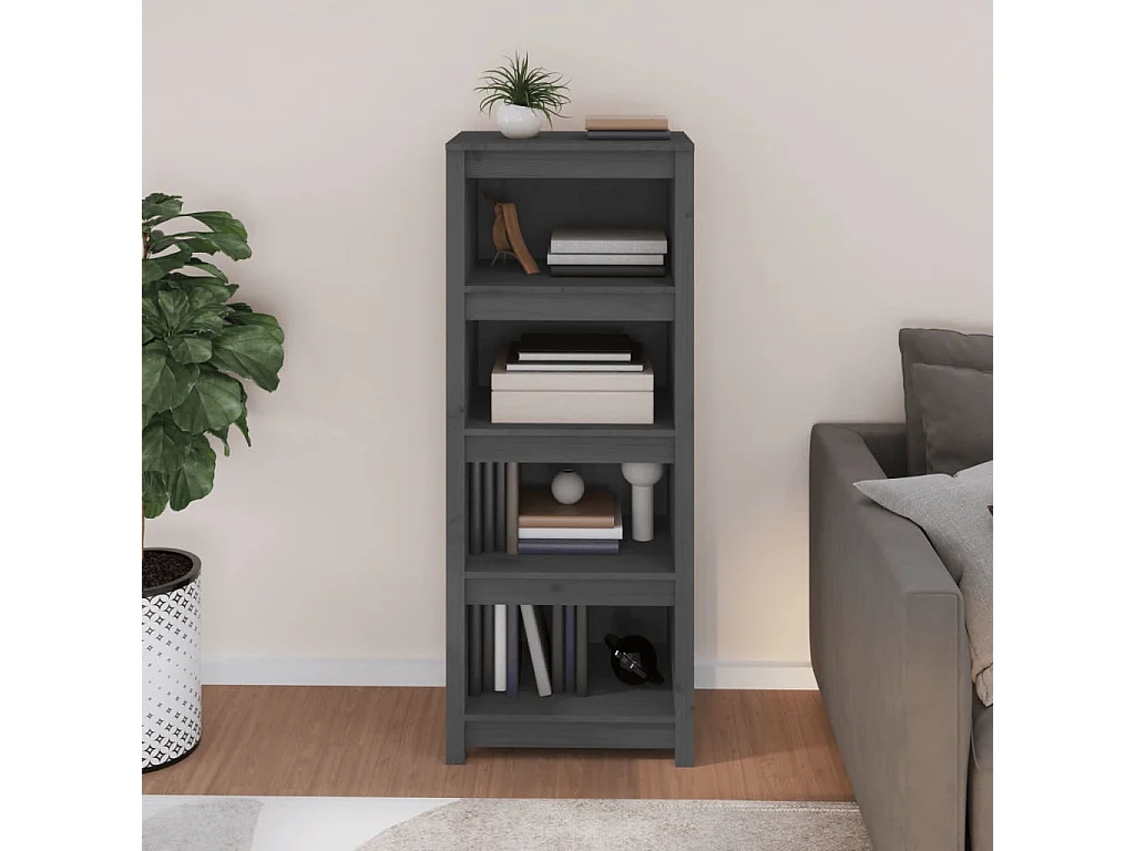Bibliothèque Gris 50x35x125,5 cm Bois de pin massif