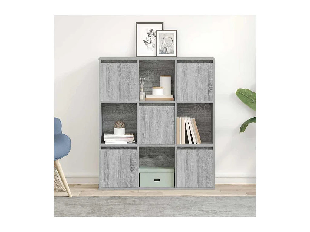 Bibliothèque sonoma gris 89x24x101,5 cm bois d'ingénierie