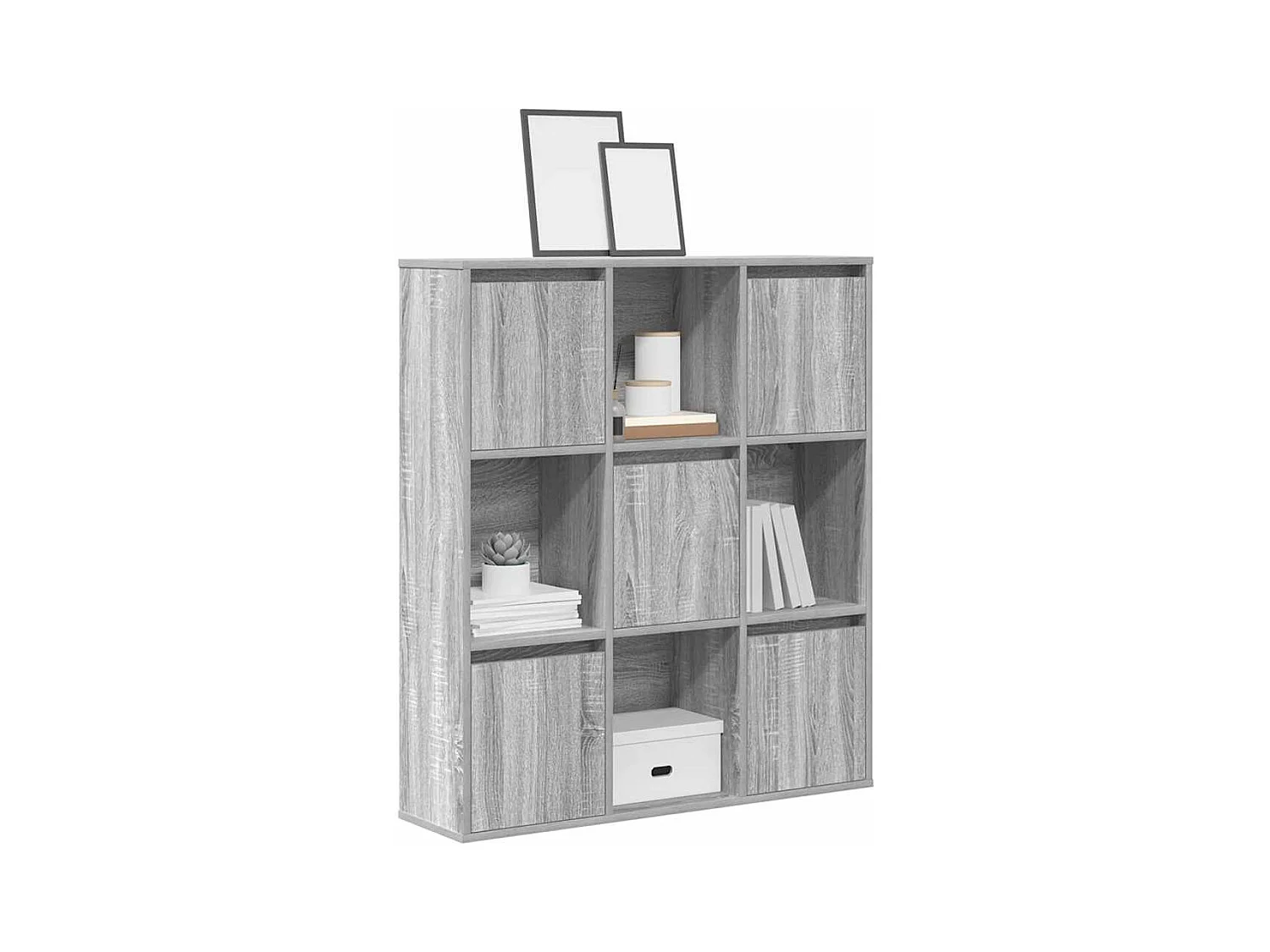 Sonoma graues Bücherregal 89x24x101,5 cm Holzwerkstoff
