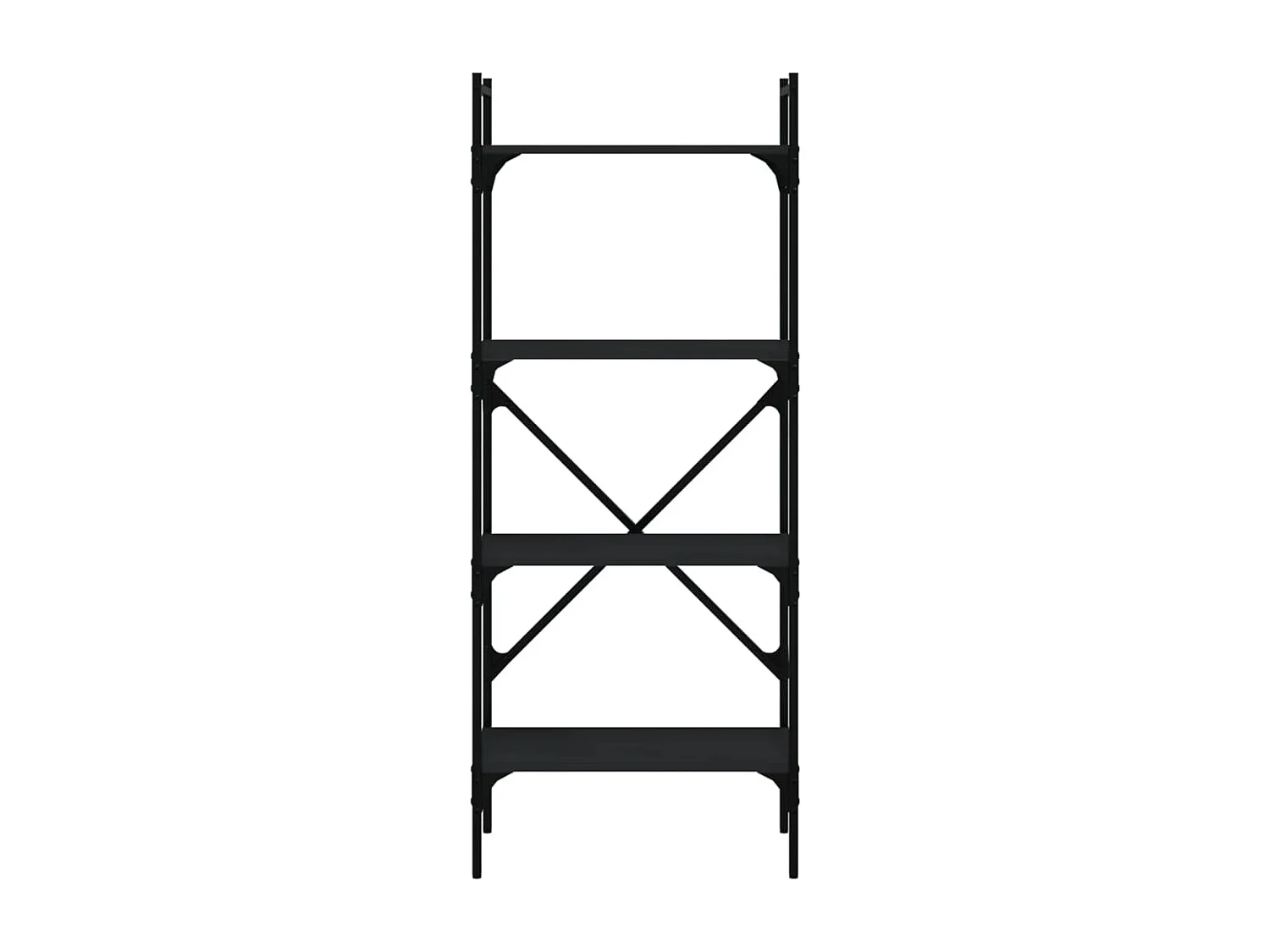 Libreria a 4 ripiani nera 56x31,5x138,5cm in legno ingegnerizzato