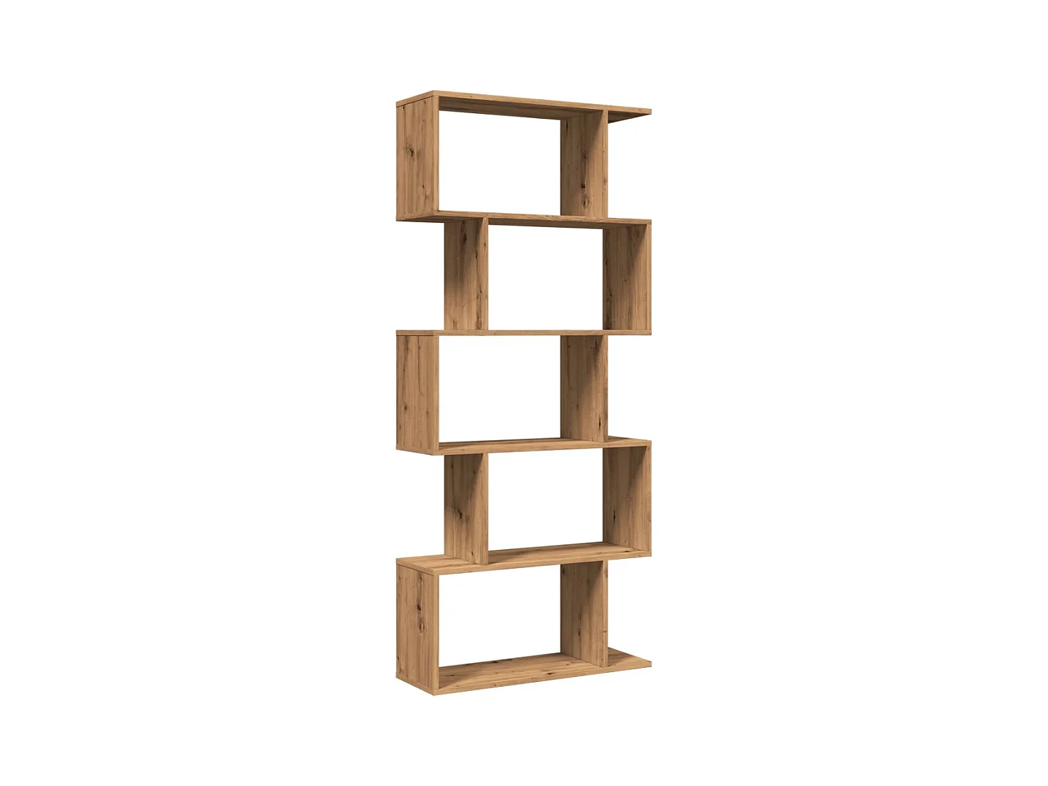 Étagère séparatrice de pièce à 5 niveaux chêne artisanal