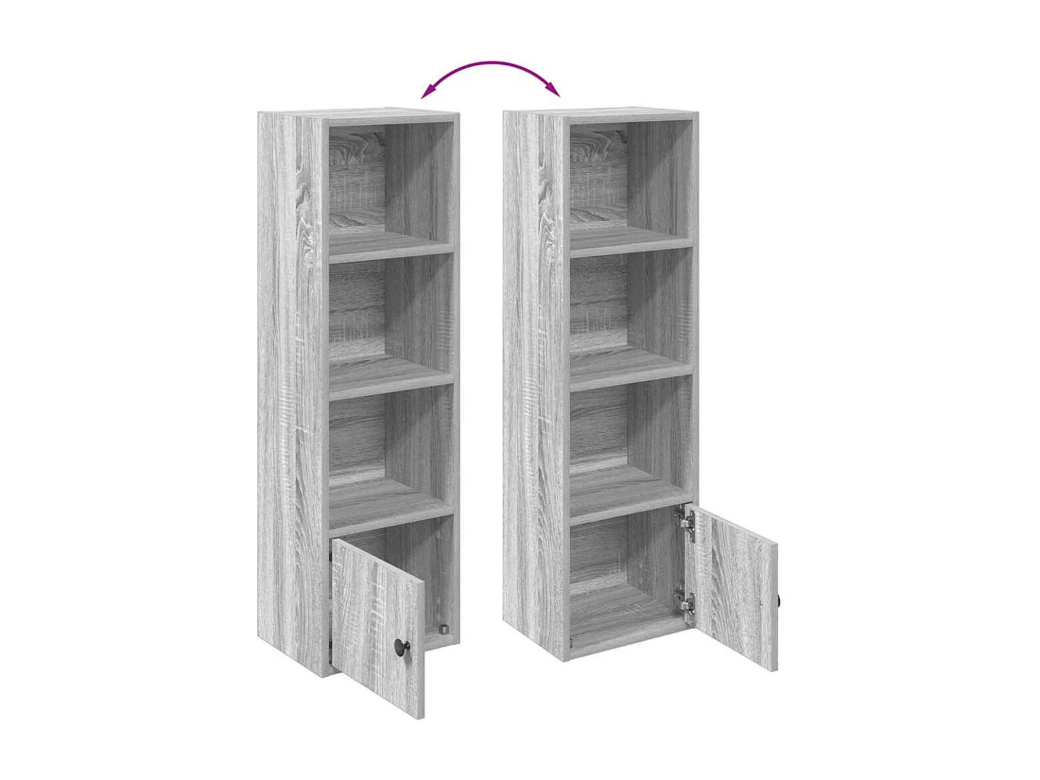 Bibliothèque sonoma gris 31x24x102 cm bois d'ingénierie