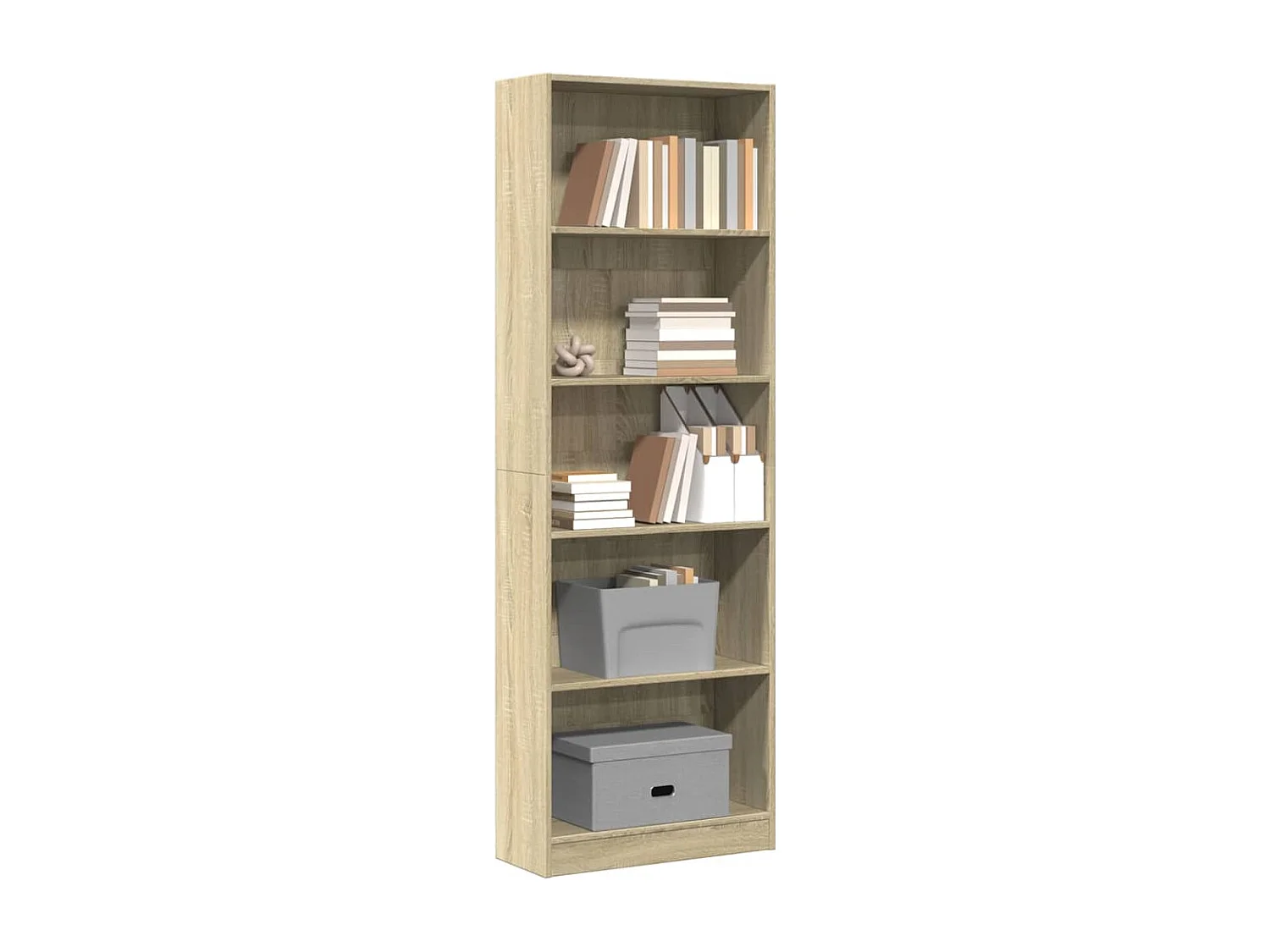 Sonoma eiken boekenkast 60x24x176 cm bewerkt hout