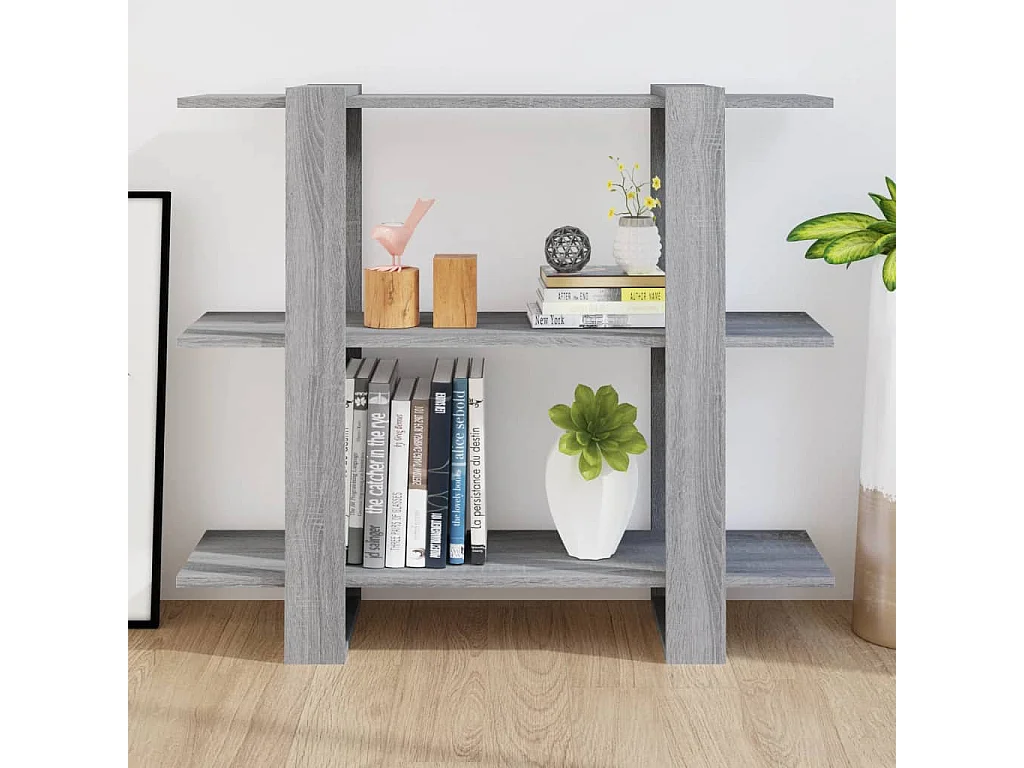 Bibliothèque/Séparateur de pièce Sonoma gris 100x30x87 cm