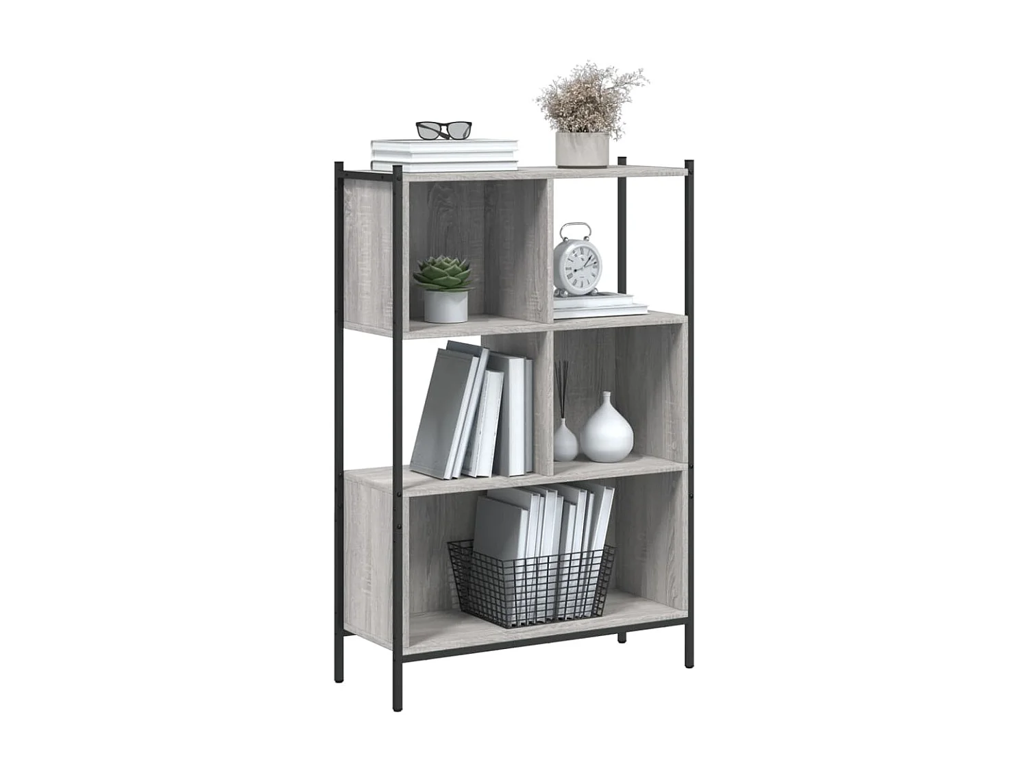 Librería Sonoma gris 72x28x109 cm madera de ingeniería