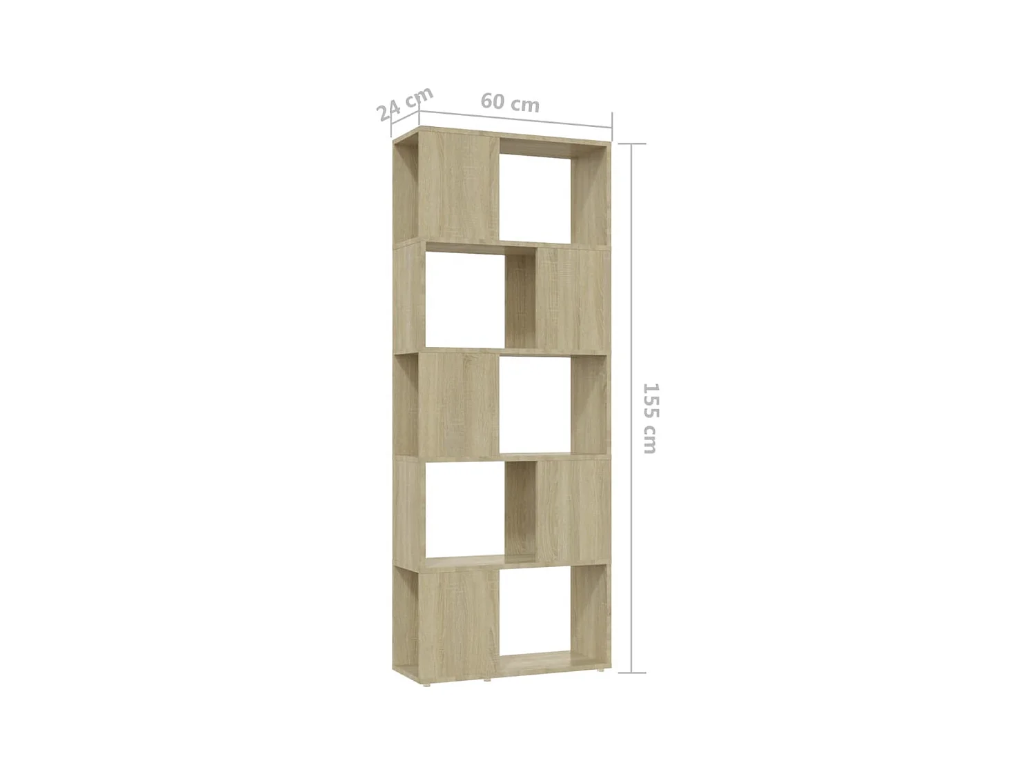 Bibliothèque/Séparateur de pièce Chêne Sonoma 60x24x155 cm