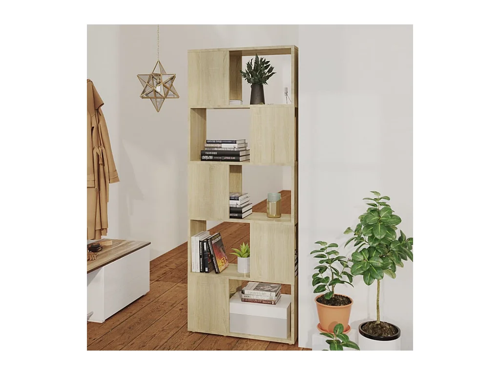 Boekenkast/kamerverdeler Sonoma eiken 60x24x155 cm