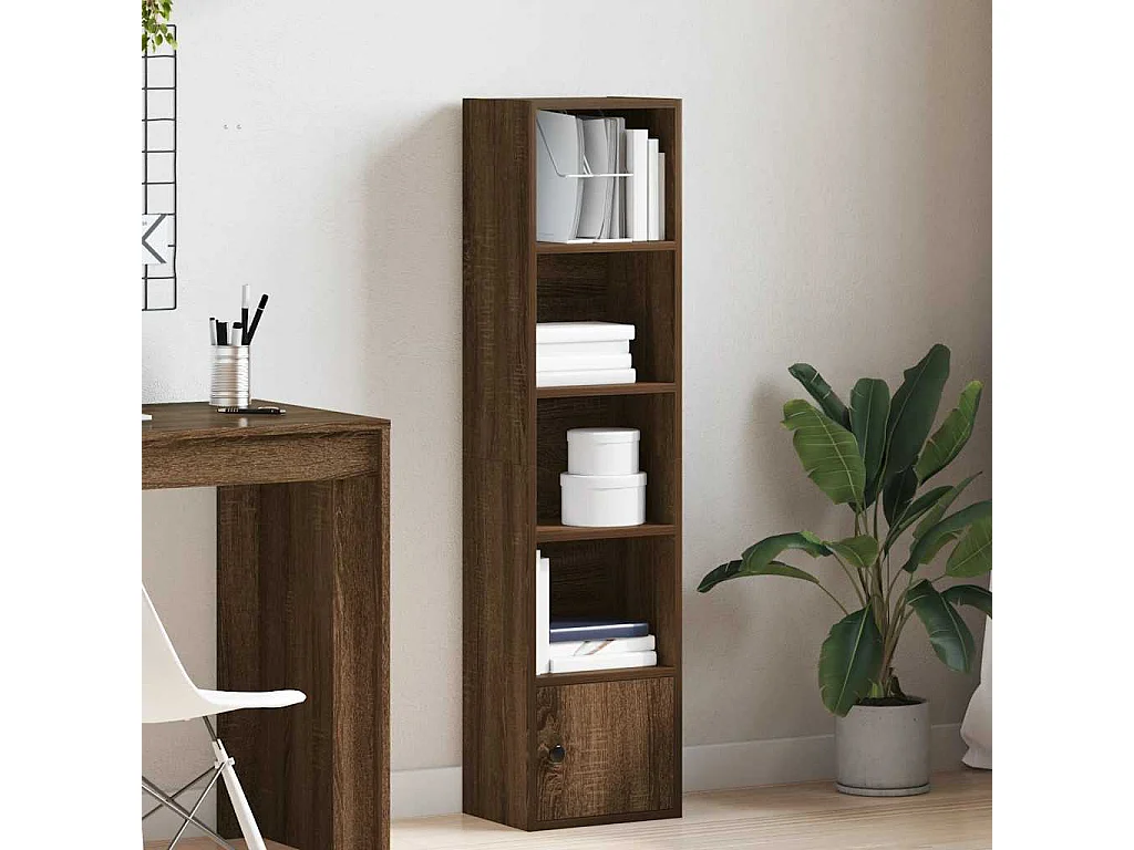 Bibliothèque chêne marron 31x24x127 cm bois d'ingénierie