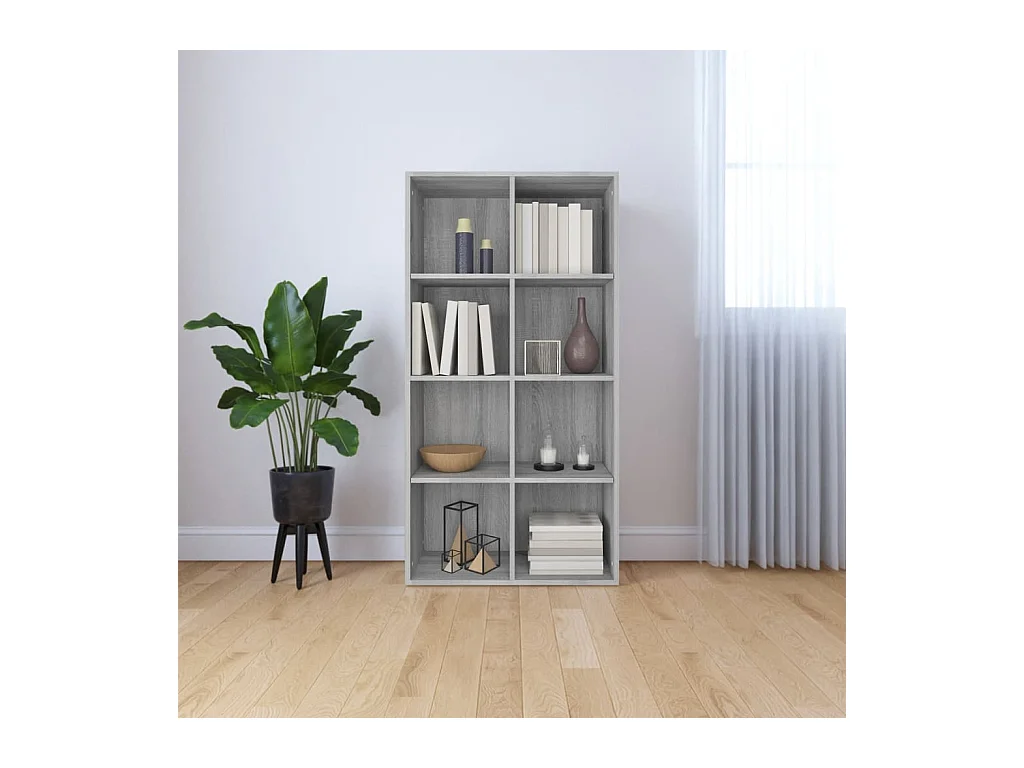 Bibliothèque/Buffet Sonoma gris 66x30x130 cm Bois d'ingénierie