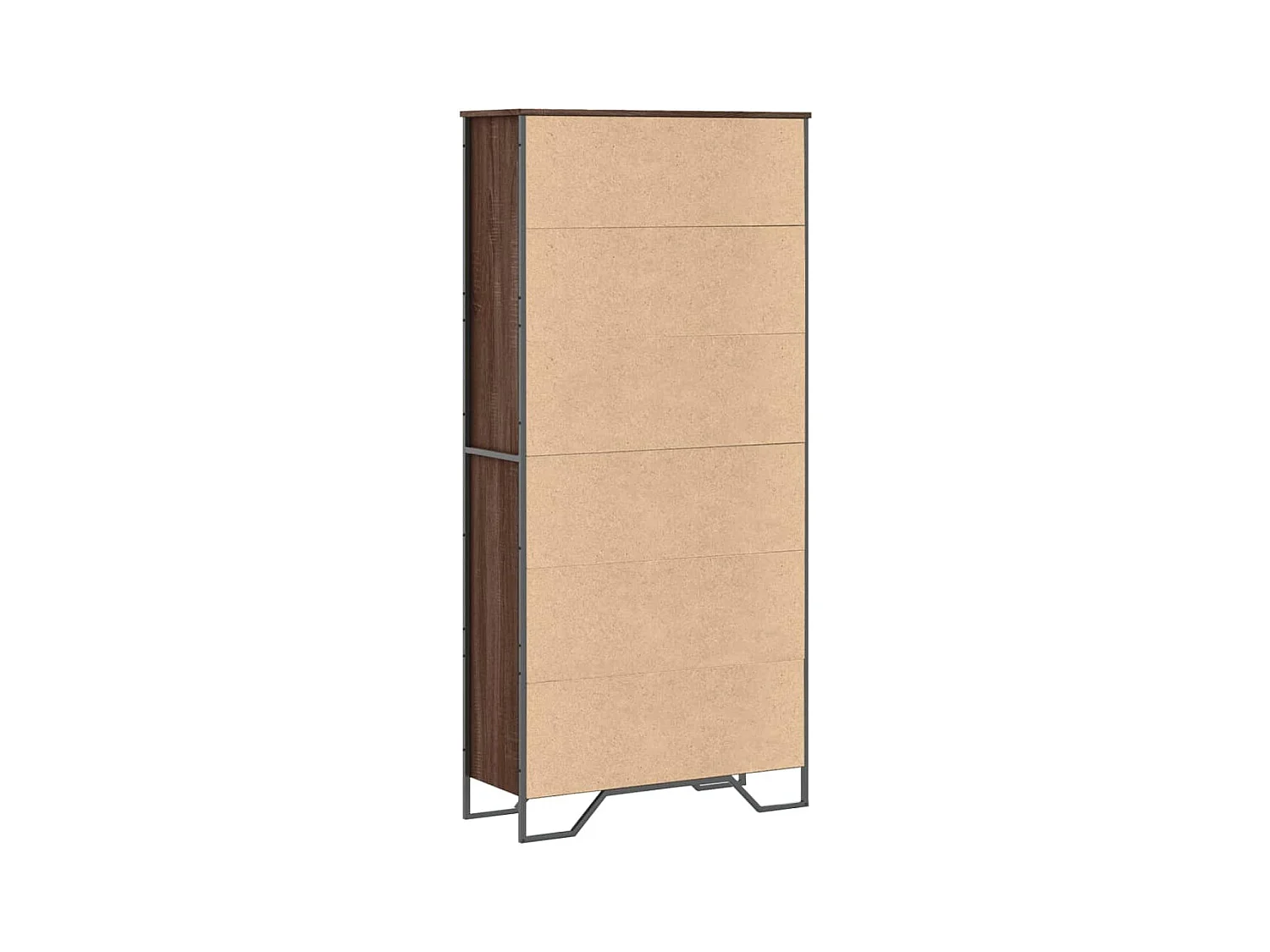 Bruine eikenhouten boekenkast 80x31x169 cm bewerkt hout