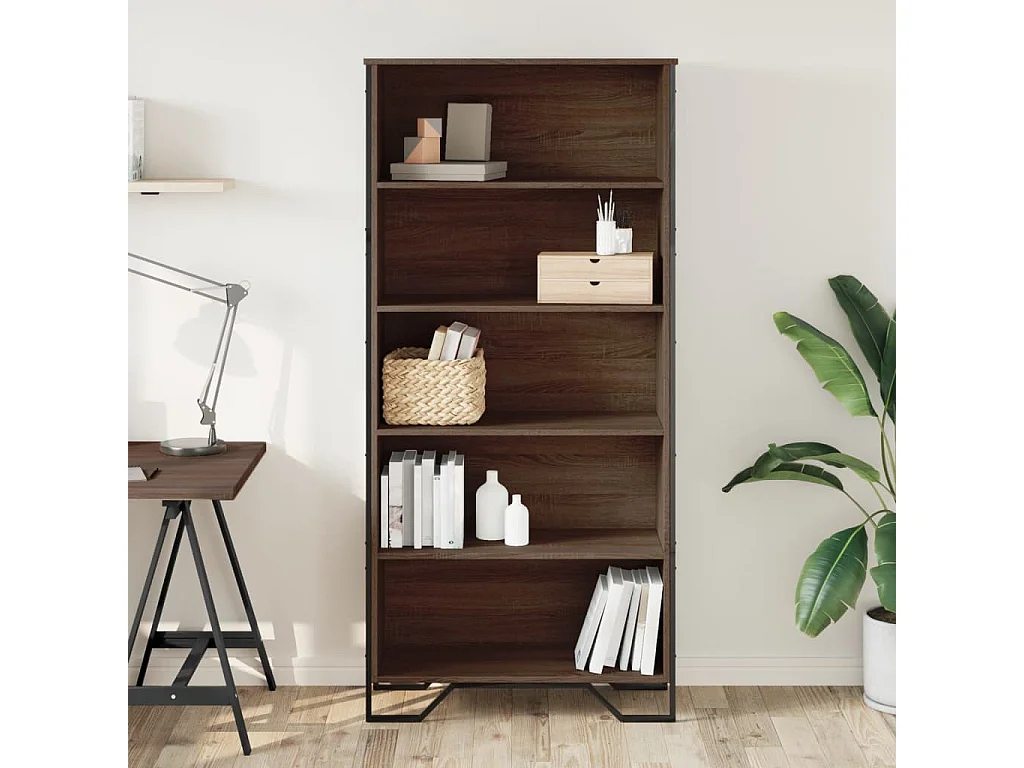 Libreria in rovere marrone 80x31x169 cm in legno ingegnerizzato