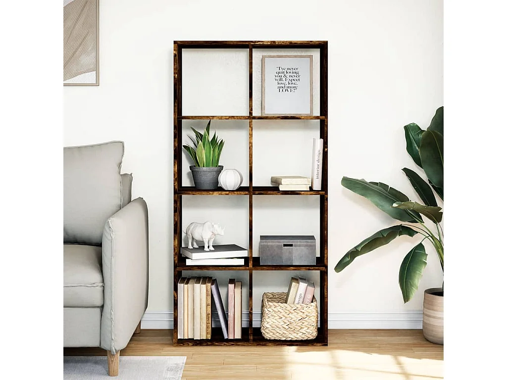 Mensola divisoria in rovere affumicato 69,5x29x137,5 cm