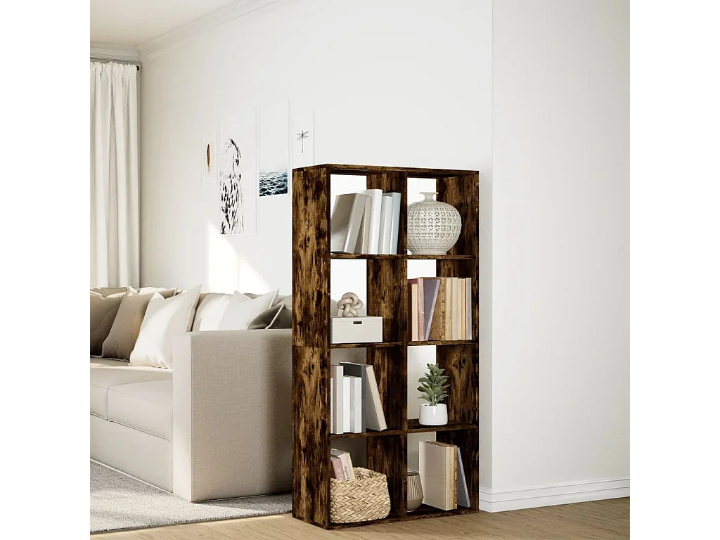 Mensola divisoria in rovere affumicato 69,5x29x137,5 cm