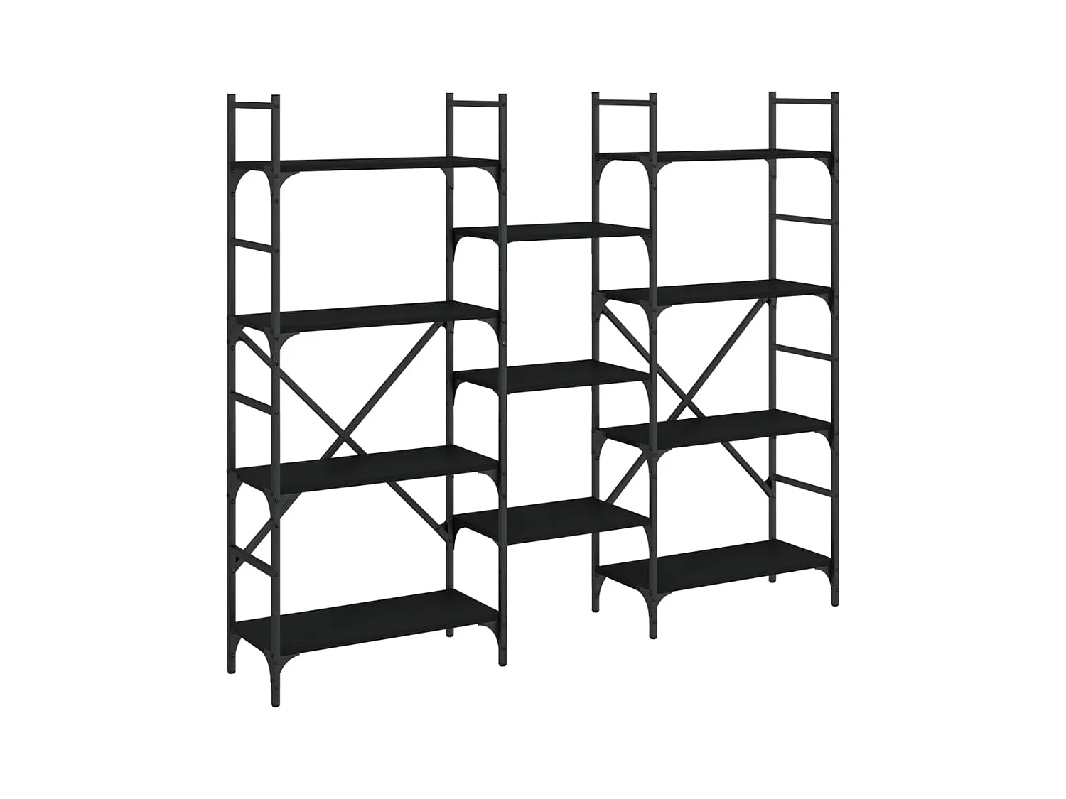 Zwarte boekenkast 160x28,5x136,5 cm bewerkt hout