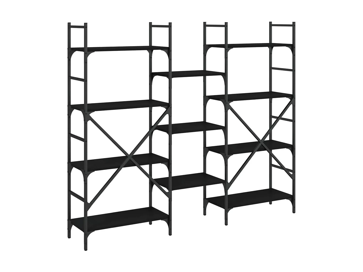 Zwarte boekenkast 160x28,5x136,5 cm bewerkt hout