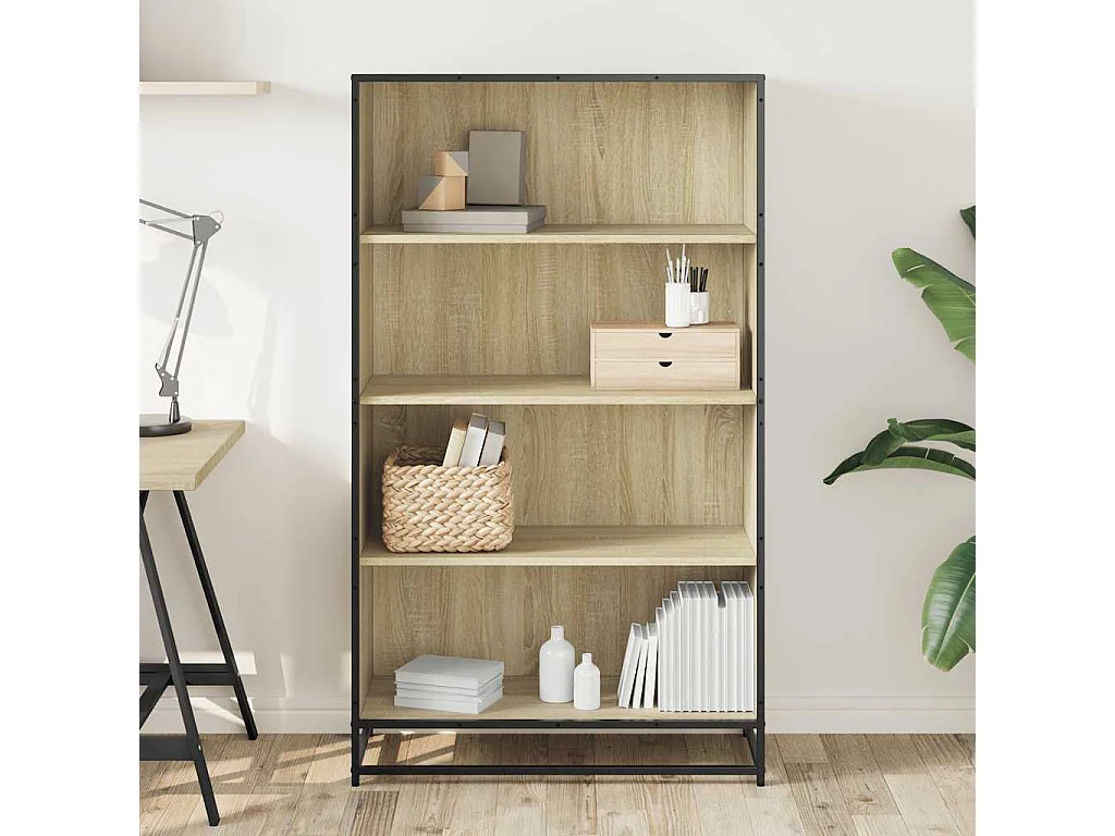Bibliothèque chêne sonoma 80,5x35x139 cm bois d'ingénierie