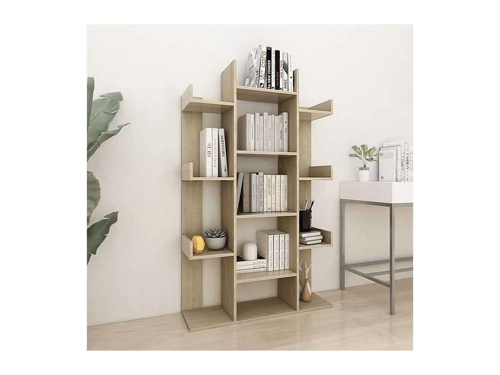 Librería de roble Sonoma 86x25,5x140 cm Madera de ingeniería