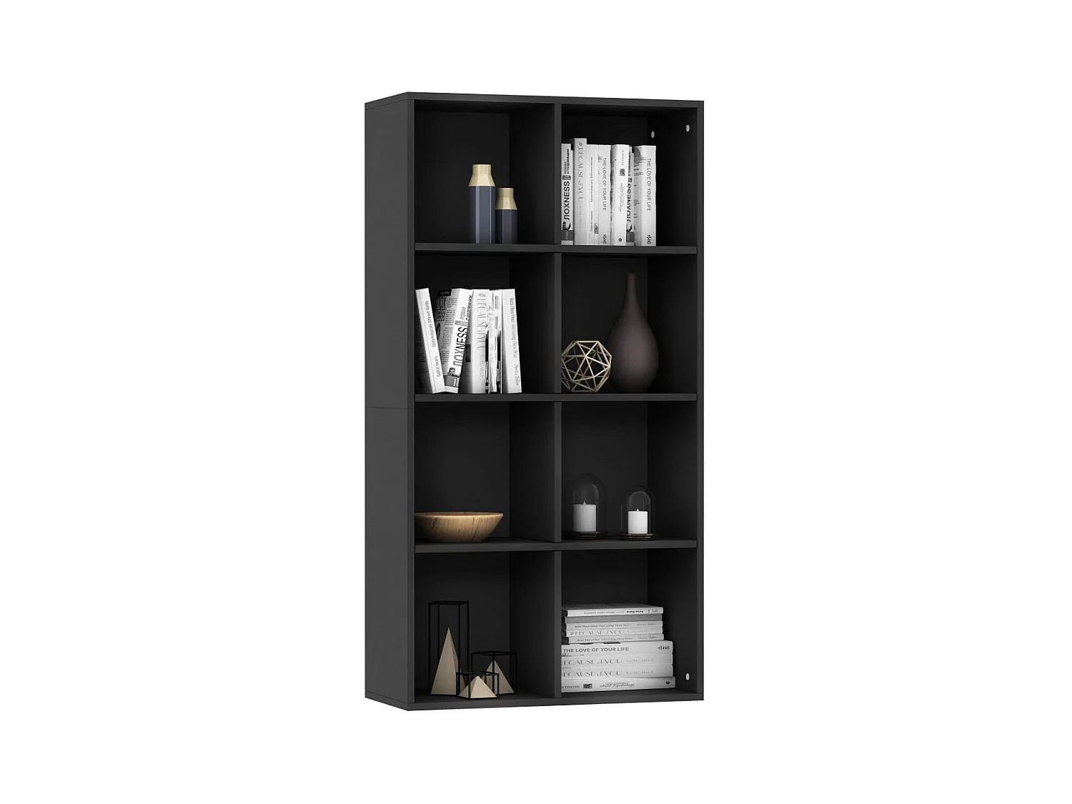 Librería/Aparador Negro 66x30x130 cm Madera de Ingeniería
