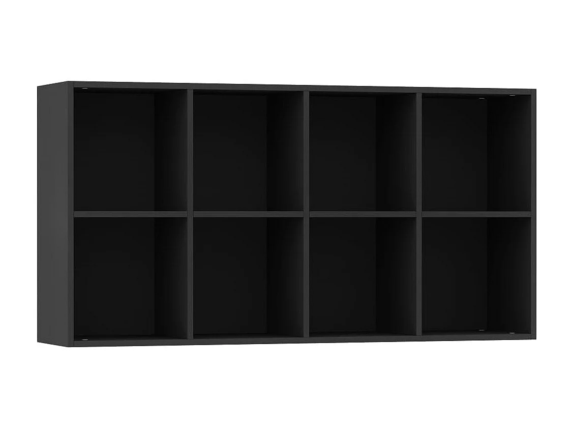 Libreria/Credenza nera 66x30x130 cm in legno ingegnerizzato