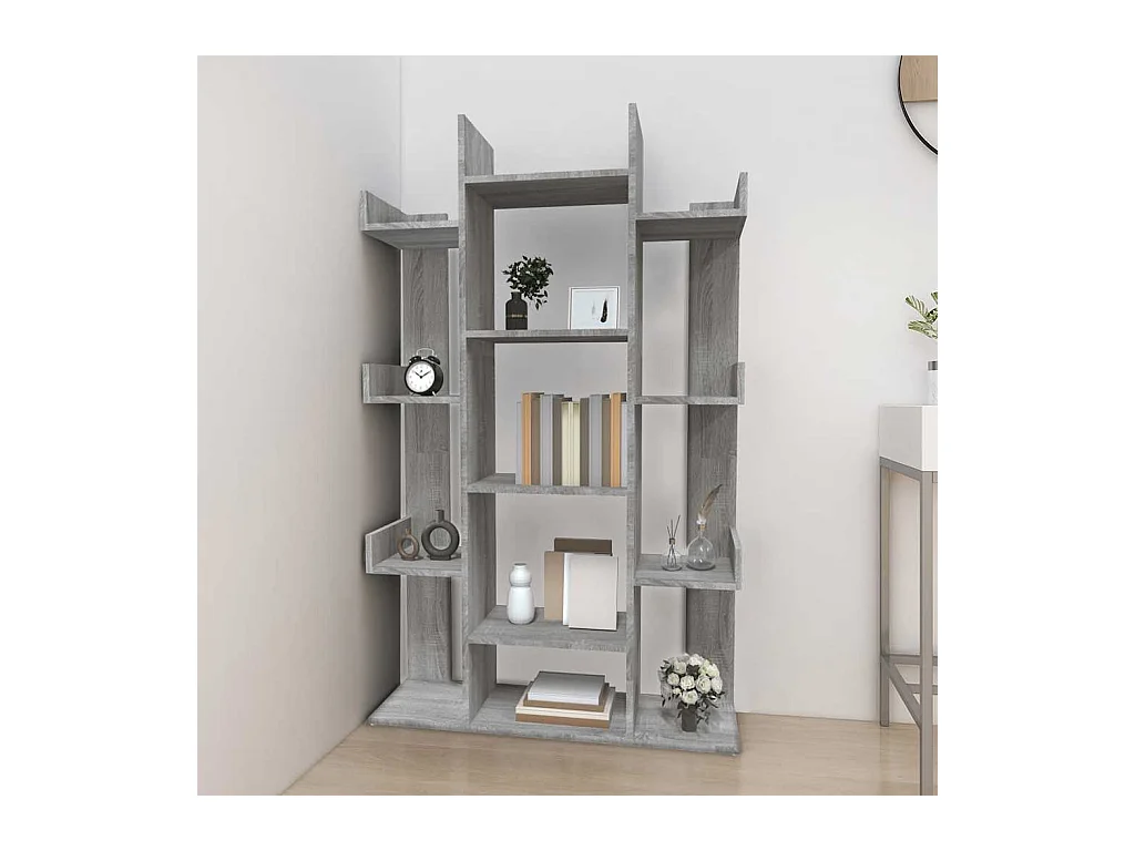 Sonoma Grey Boekenkast 86x25,5x140 cm Bewerkt Hout