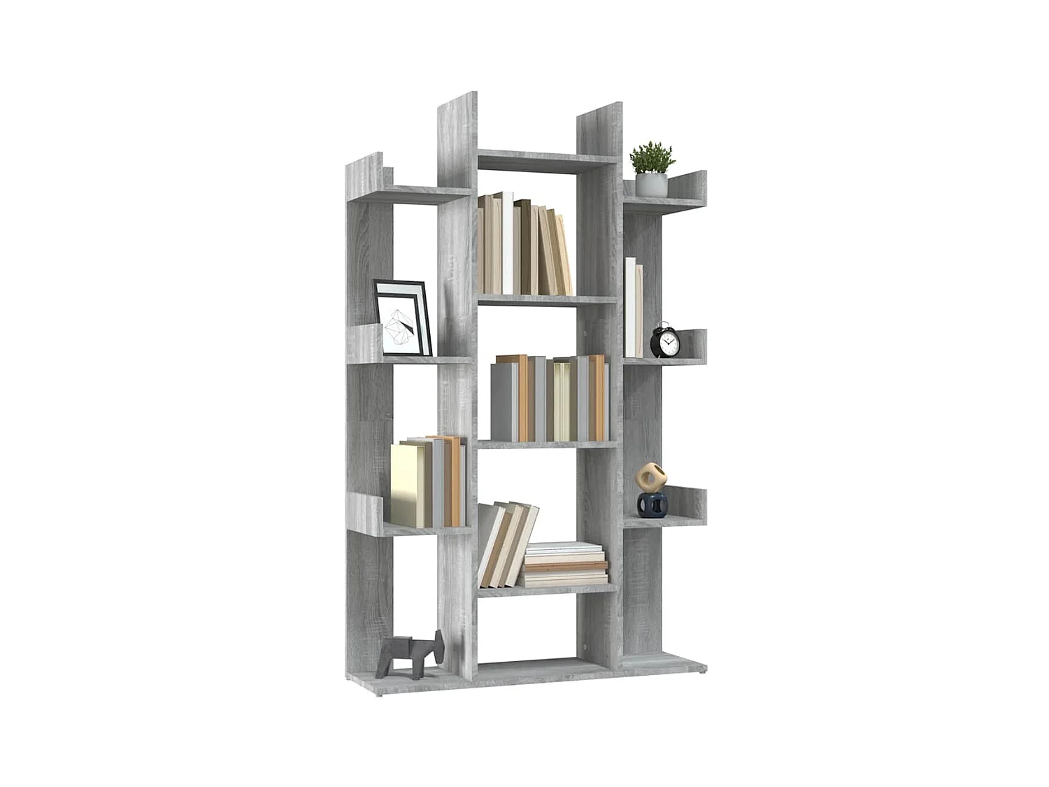 Sonoma Grey Boekenkast 86x25,5x140 cm Bewerkt Hout