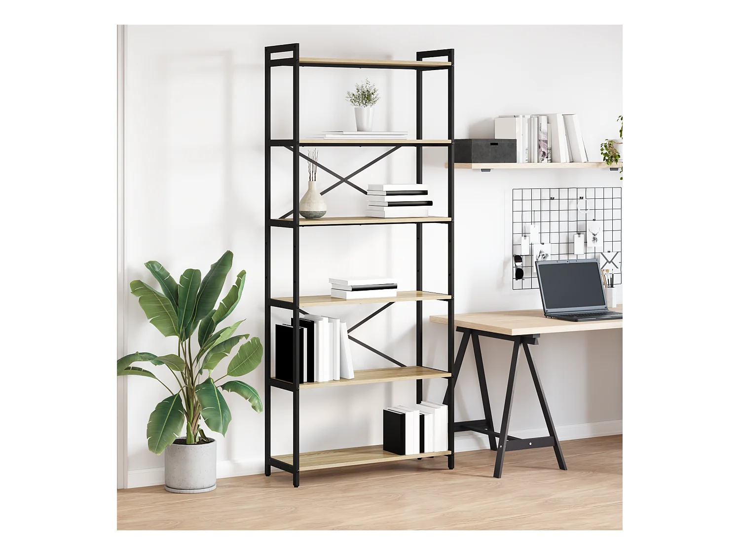 Bibliothèque Chêne sonoma 80 x 30 x 188 cm Bois d'ingénierie