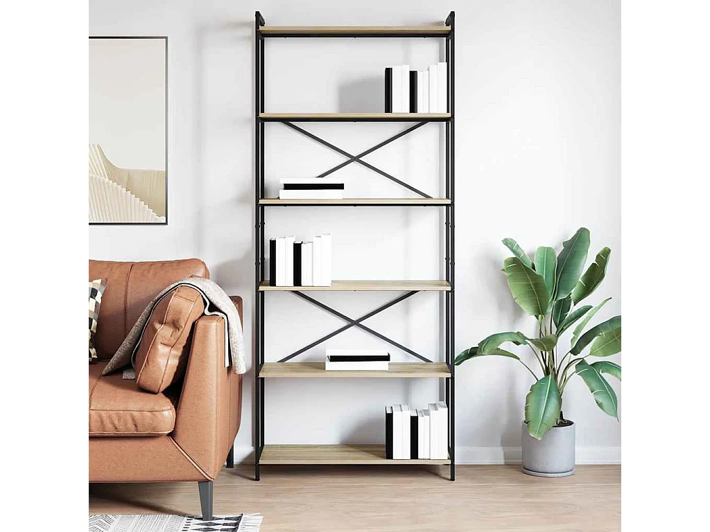 Bibliothèque Chêne sonoma 80 x 30 x 188 cm Bois d'ingénierie