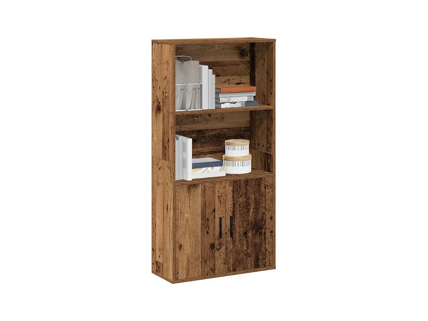 Bibliothèque vieux bois 60x24x120 cm bois d'ingénierie