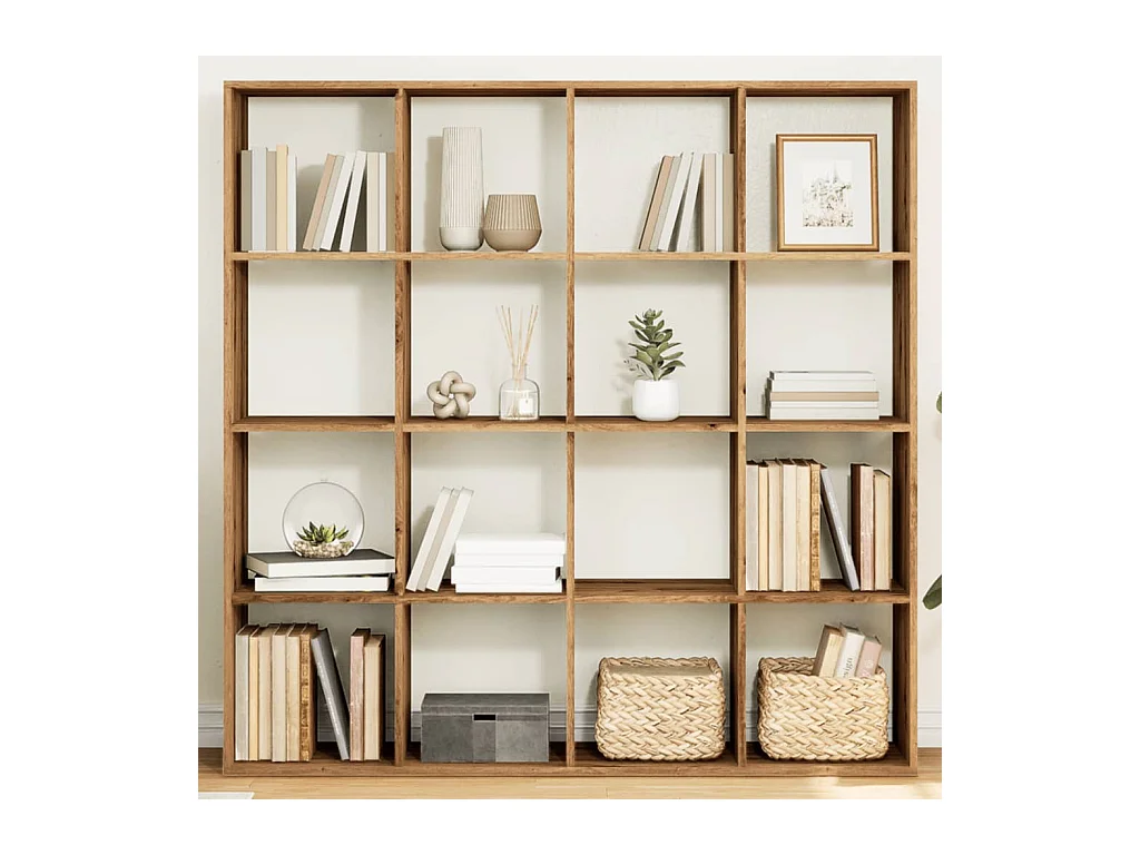 Libreria artigianale in rovere 102x29x143 cm in legno ingegnerizzato