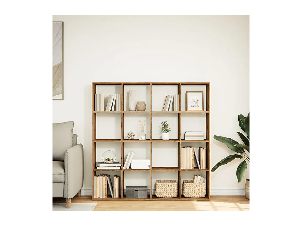 Libreria artigianale in rovere 102x29x143 cm in legno ingegnerizzato