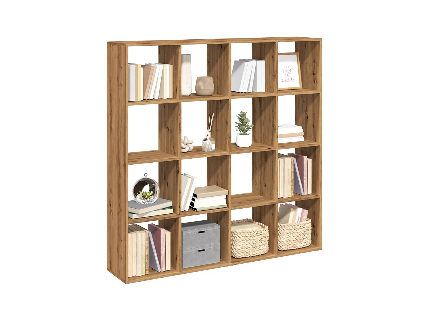 Libreria artigianale in rovere 102x29x143 cm in legno ingegnerizzato
