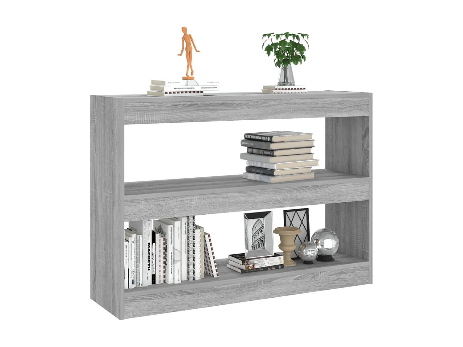 Bibliothèque/Séparateur de pièce sonoma gris 100x30x72 cm