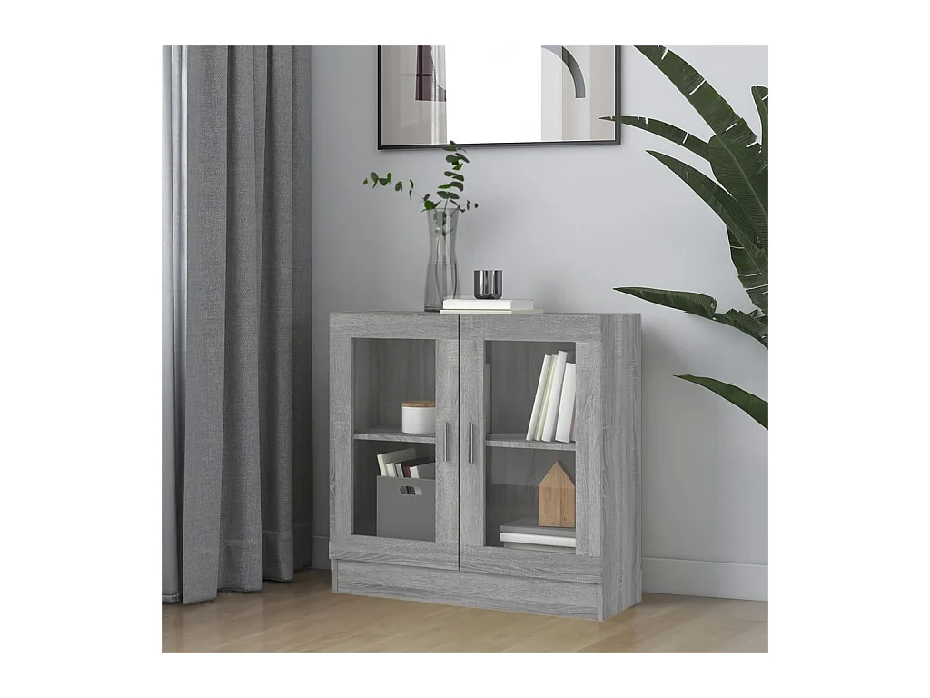 Armoire à vitrine Sonoma gris 82,5x30,5x80 cm Bois d'ingénierie
