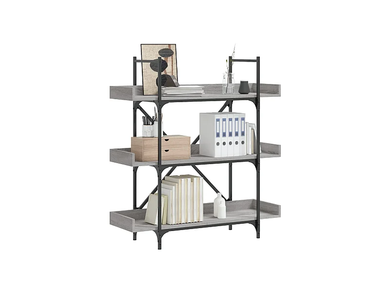 Sonoma Grey 3-laags boekenkast 100x33x108,5 cm