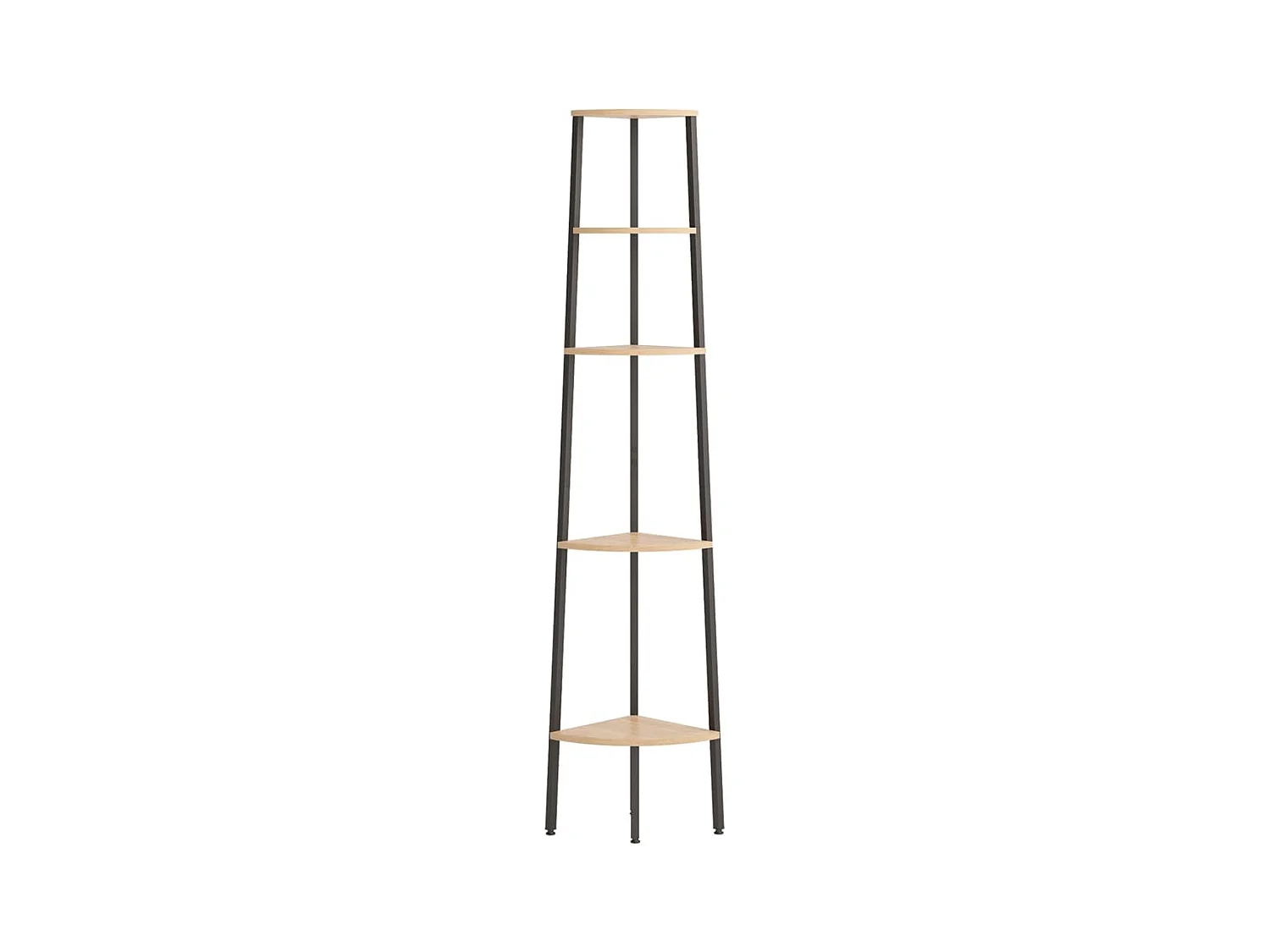 Étagère d'angle 5 niveaux Marron clair et noir 45,5x31,5x180 cm